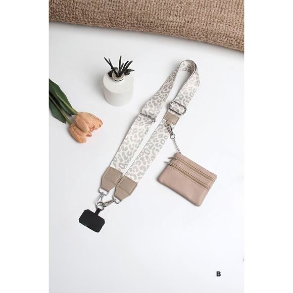 Zenana CLIP & GO CROSSBODY DUO PHONE STRAP & WALLET - Picture 1 of 9